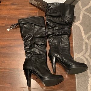 Jessica Simpson JS Joshua Western Leather Black Boots size 8.5.
